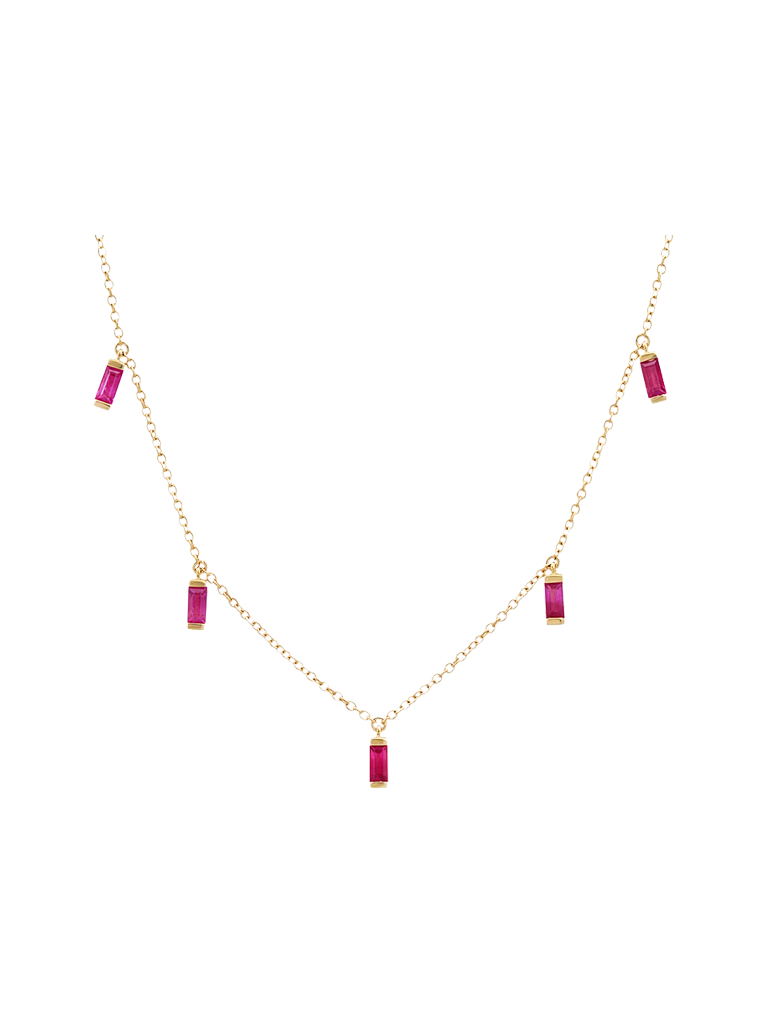Ruby Baguette Necklace