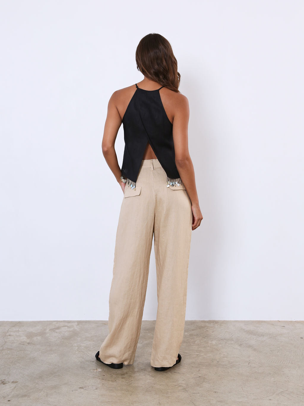Linen High Rise Trousers