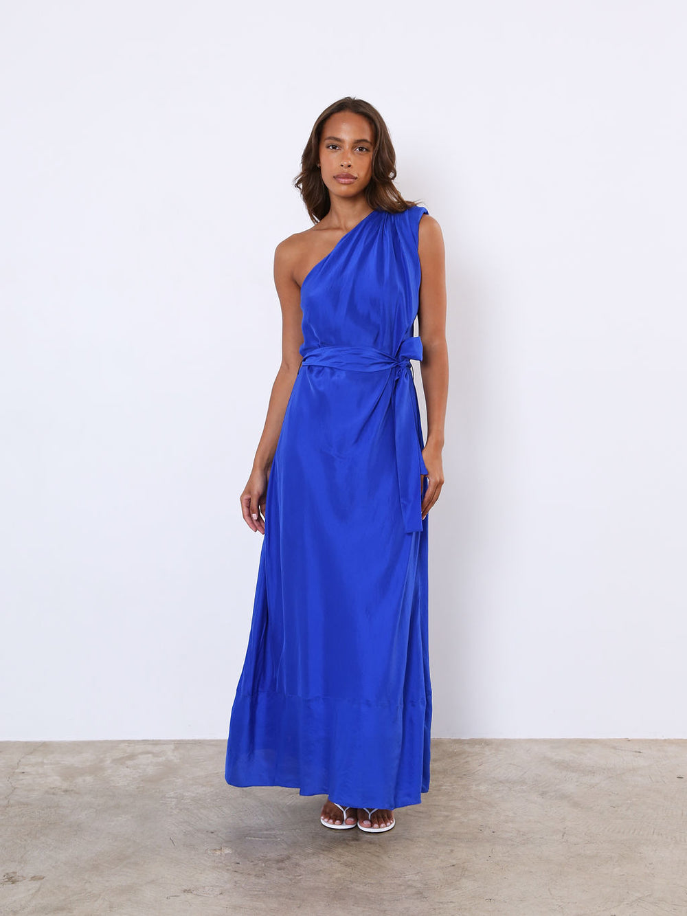 Habotai Silk Belted Dress