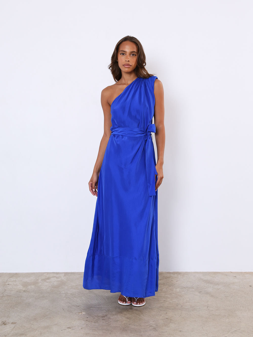 Habotai Silk Belted Dress