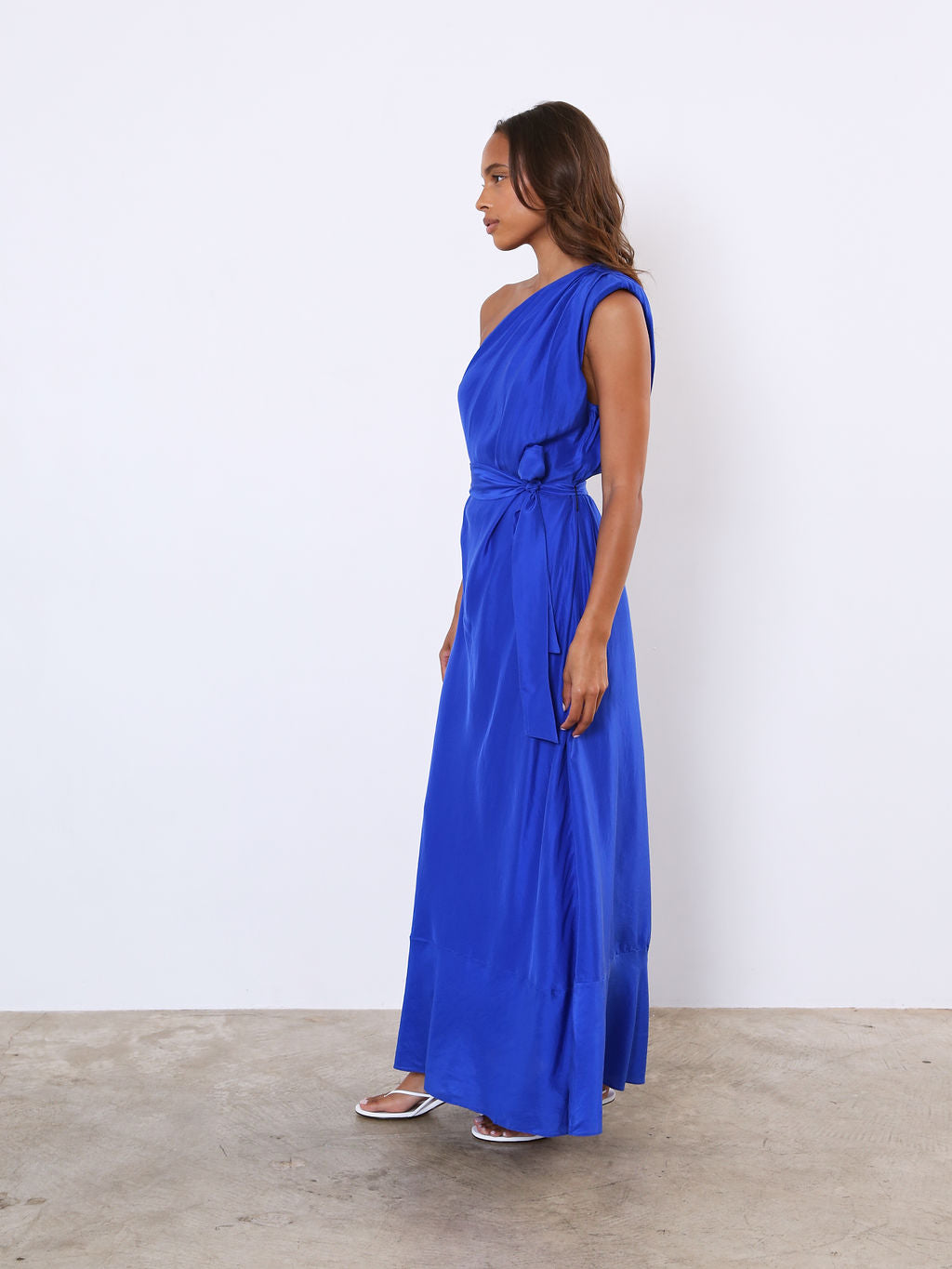 Habotai Silk Belted Dress