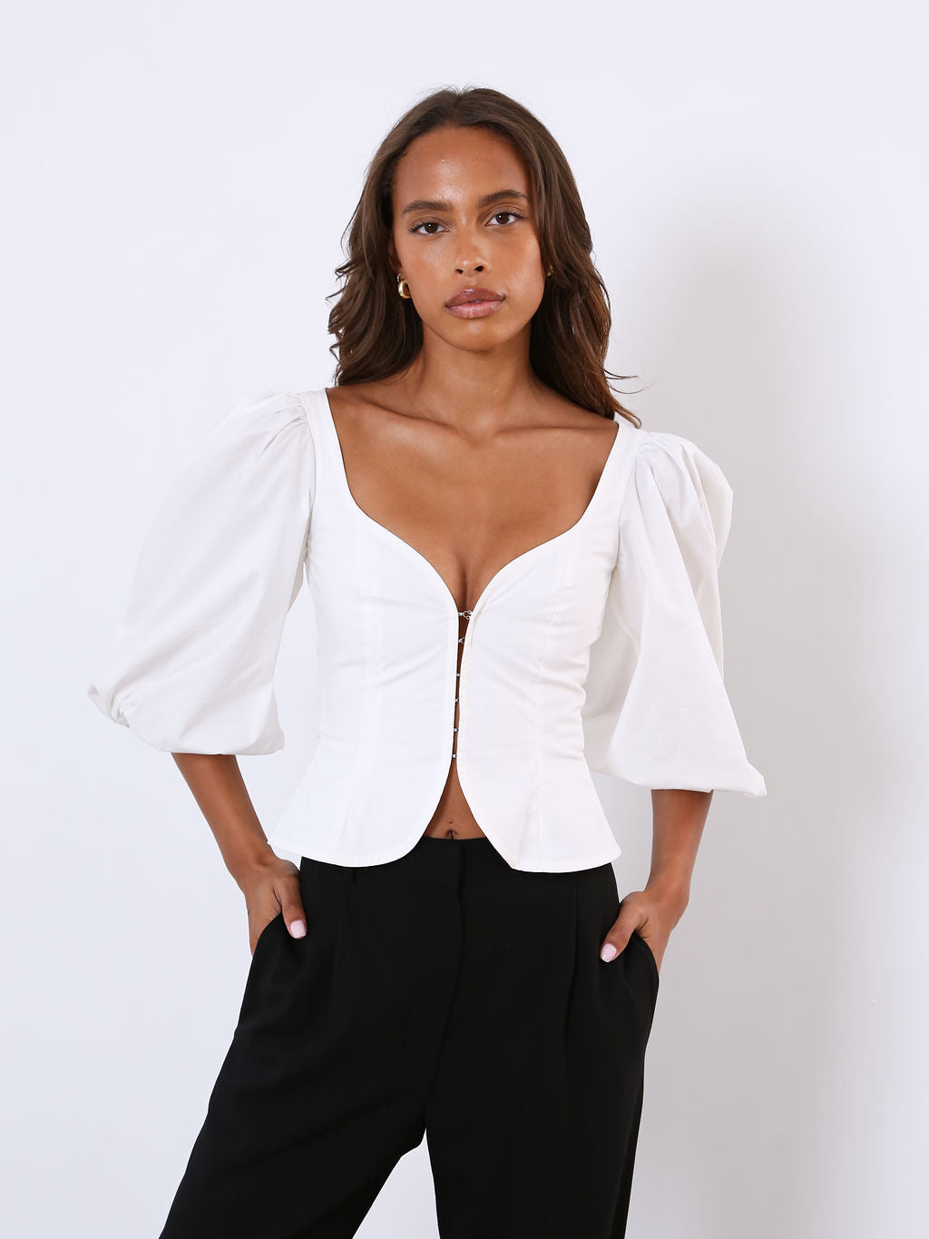 Cotton Puff Sleeve Top