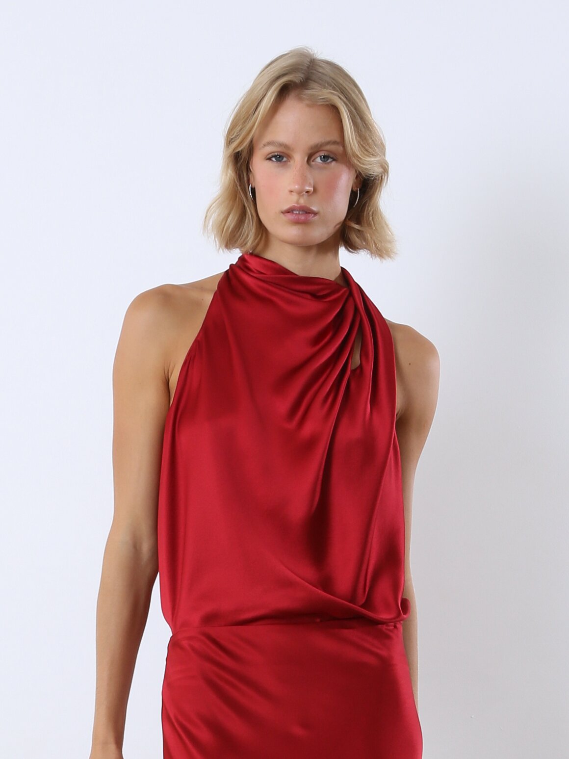 High Neck Drape Top