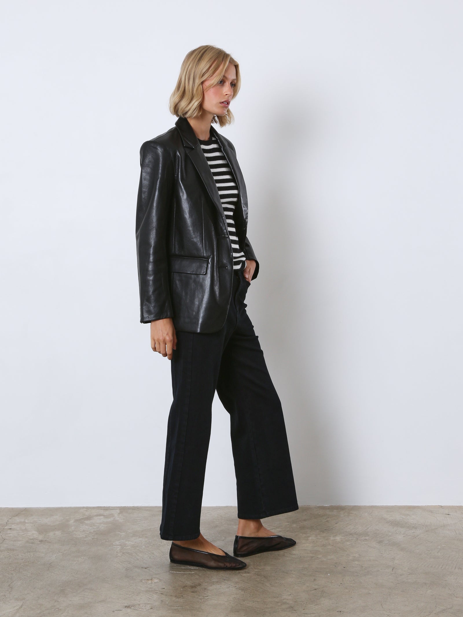 Classic Blazer - Recycled Black Leather
