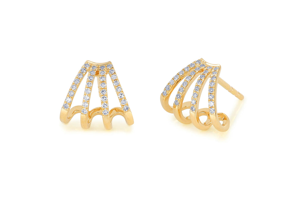 14KY Diamond Multi Huggie Earring