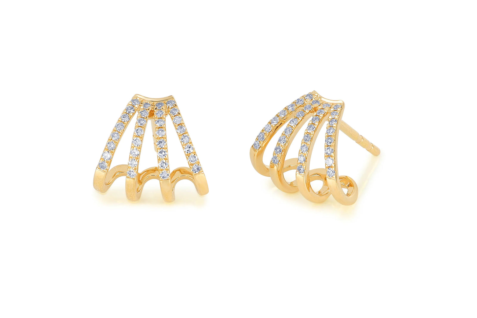 14KY Diamond Multi Huggie Earring