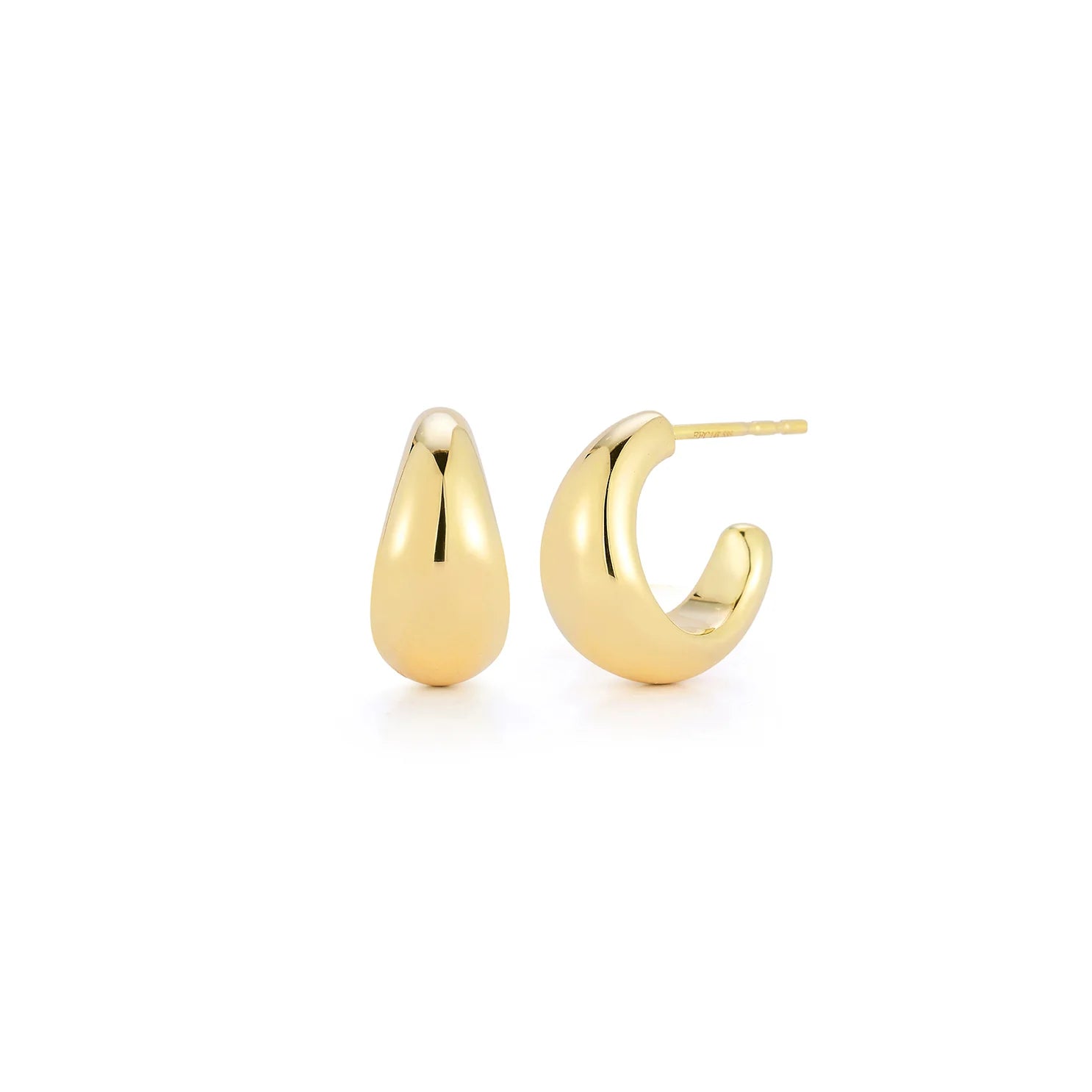 14KY Gold Jumbo Dome Huggie Earrings