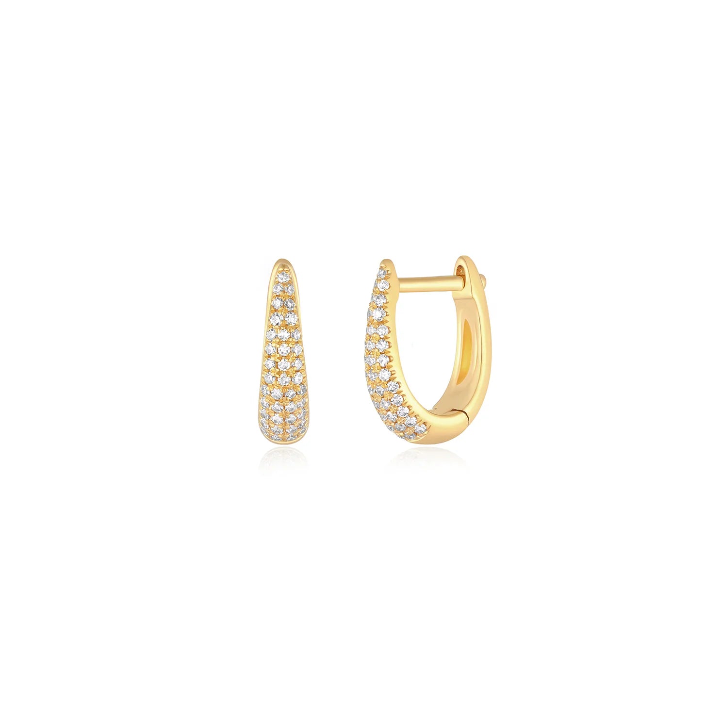 14KY Diamond Mini Maeve Huggie Earrings