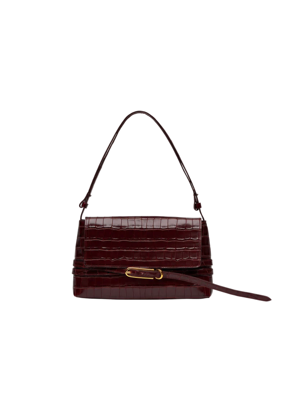 Belted Shoulder Bag - Croc