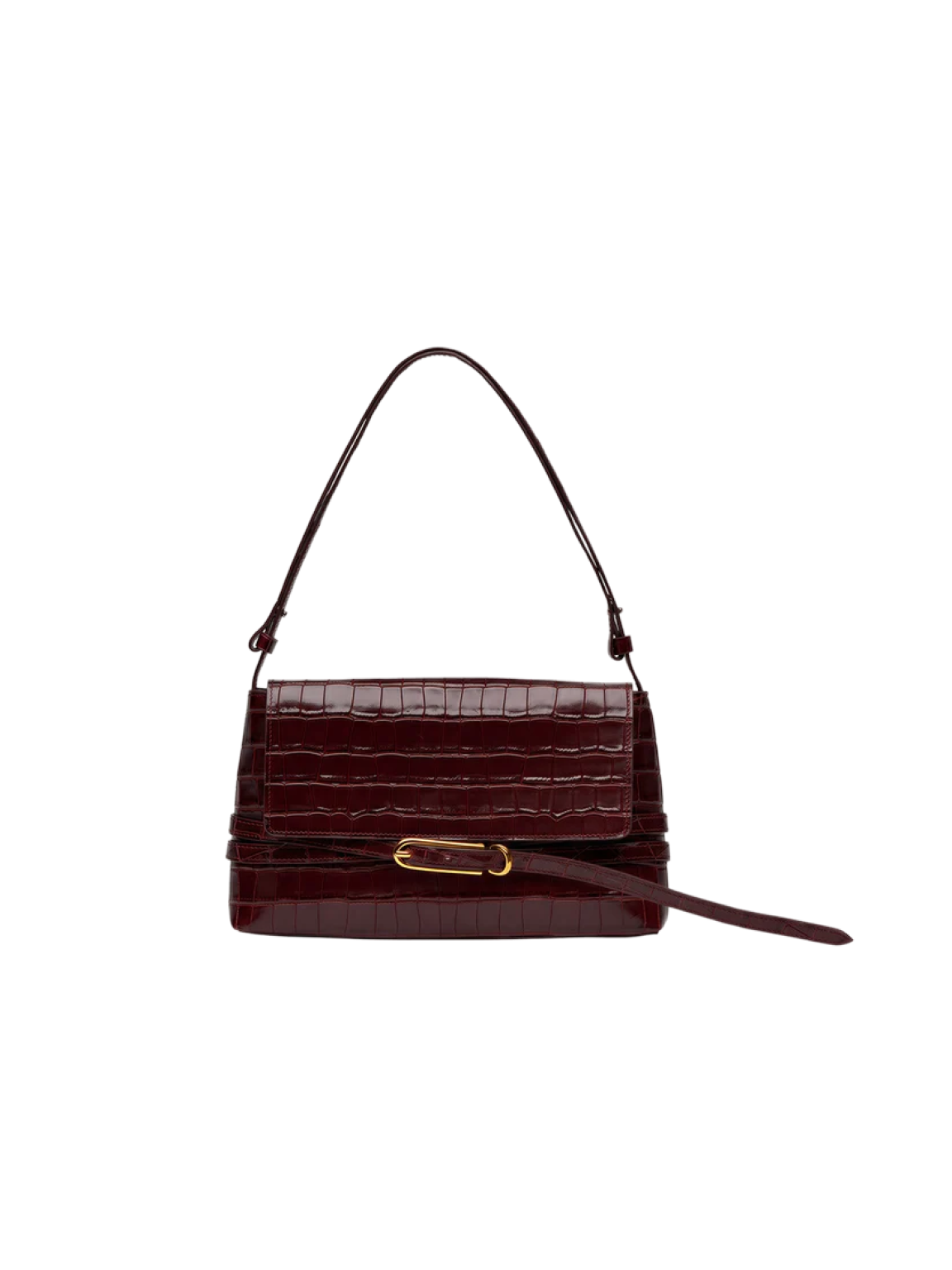 Belted Shoulder Bag - Croc
