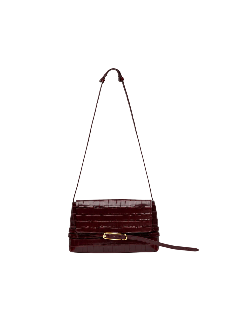 Belted Shoulder Bag - Croc