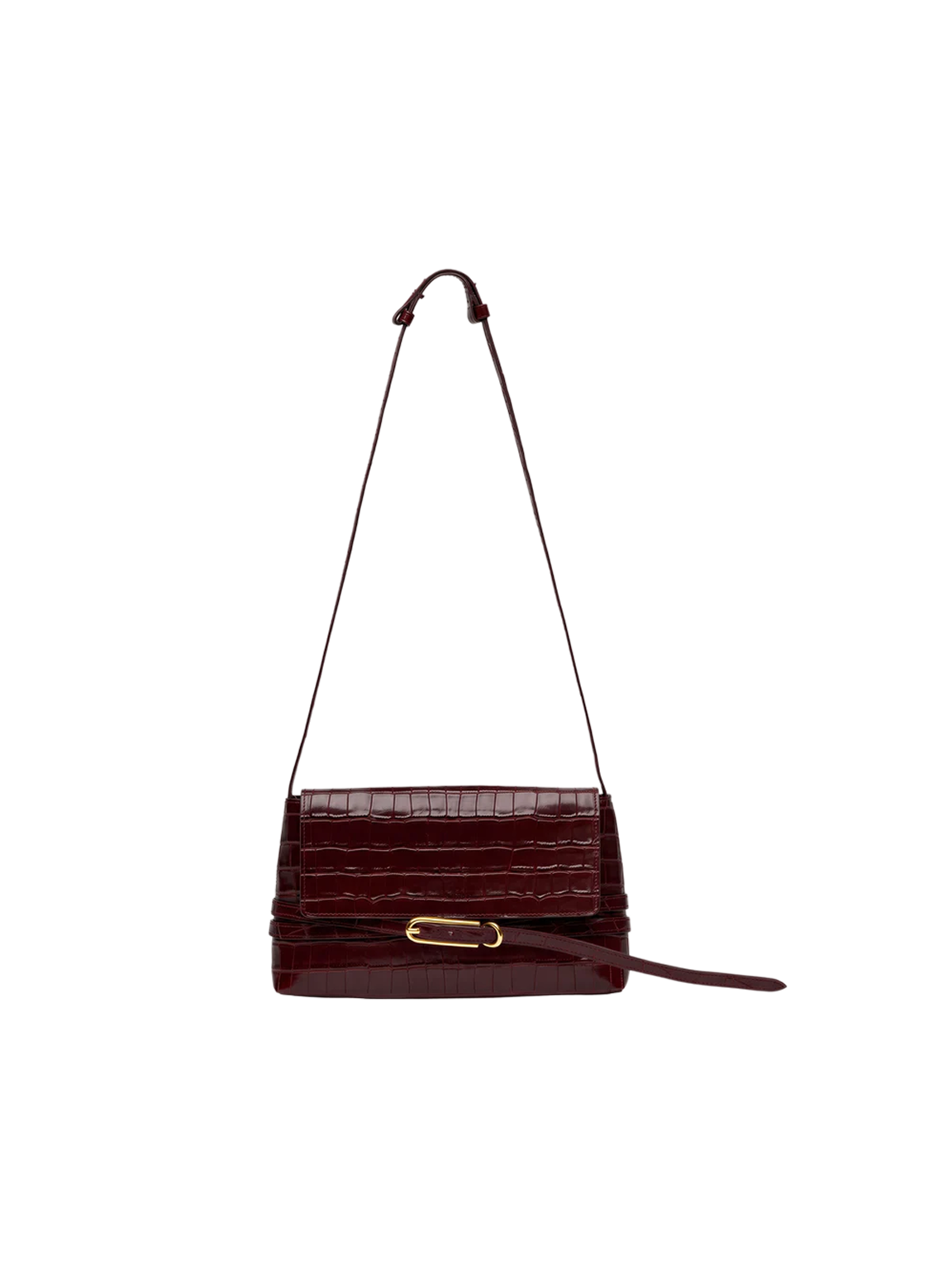 Belted Shoulder Bag - Croc