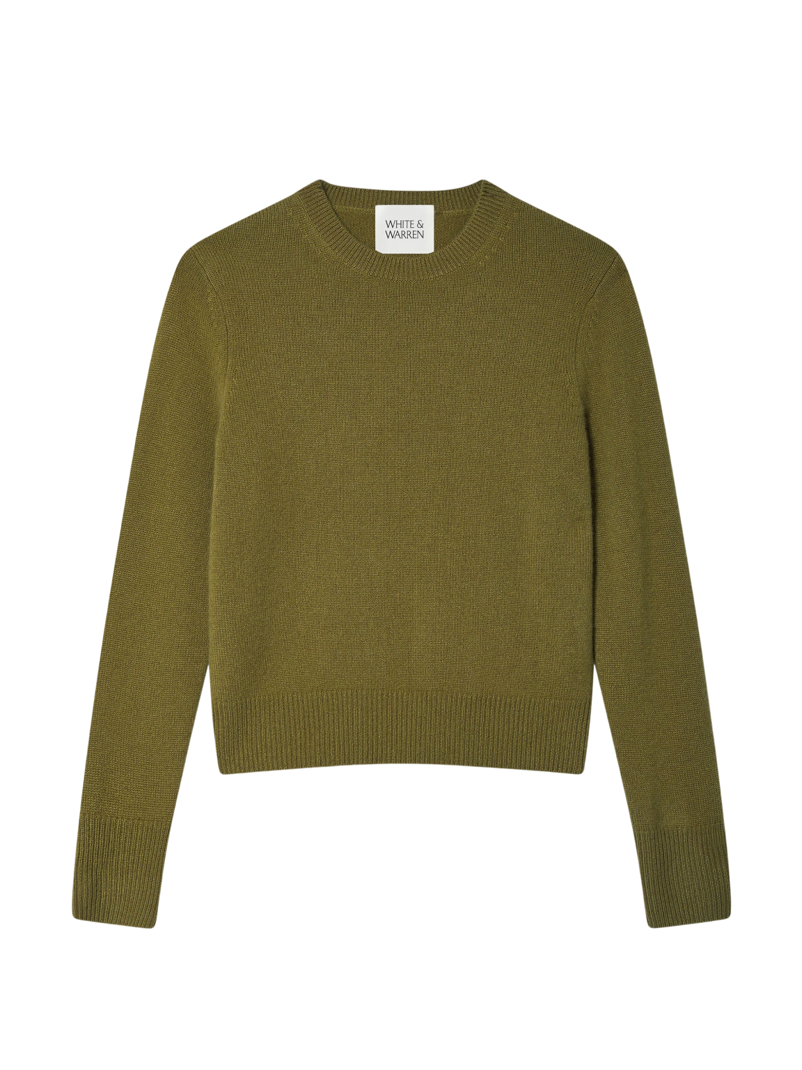 Cashmere Rib Trim Crewneck