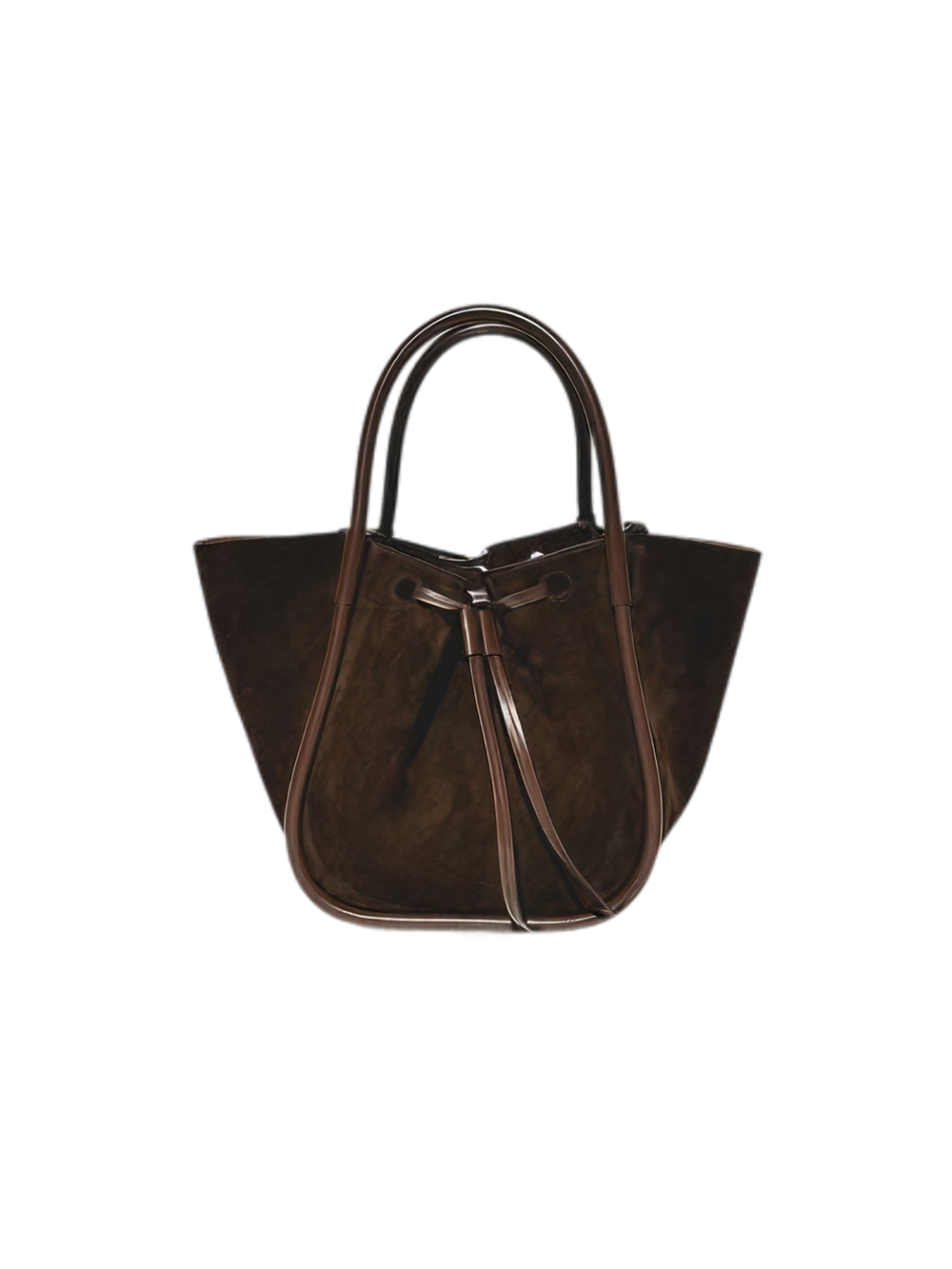 Small Ruched Tote in Soft Suede