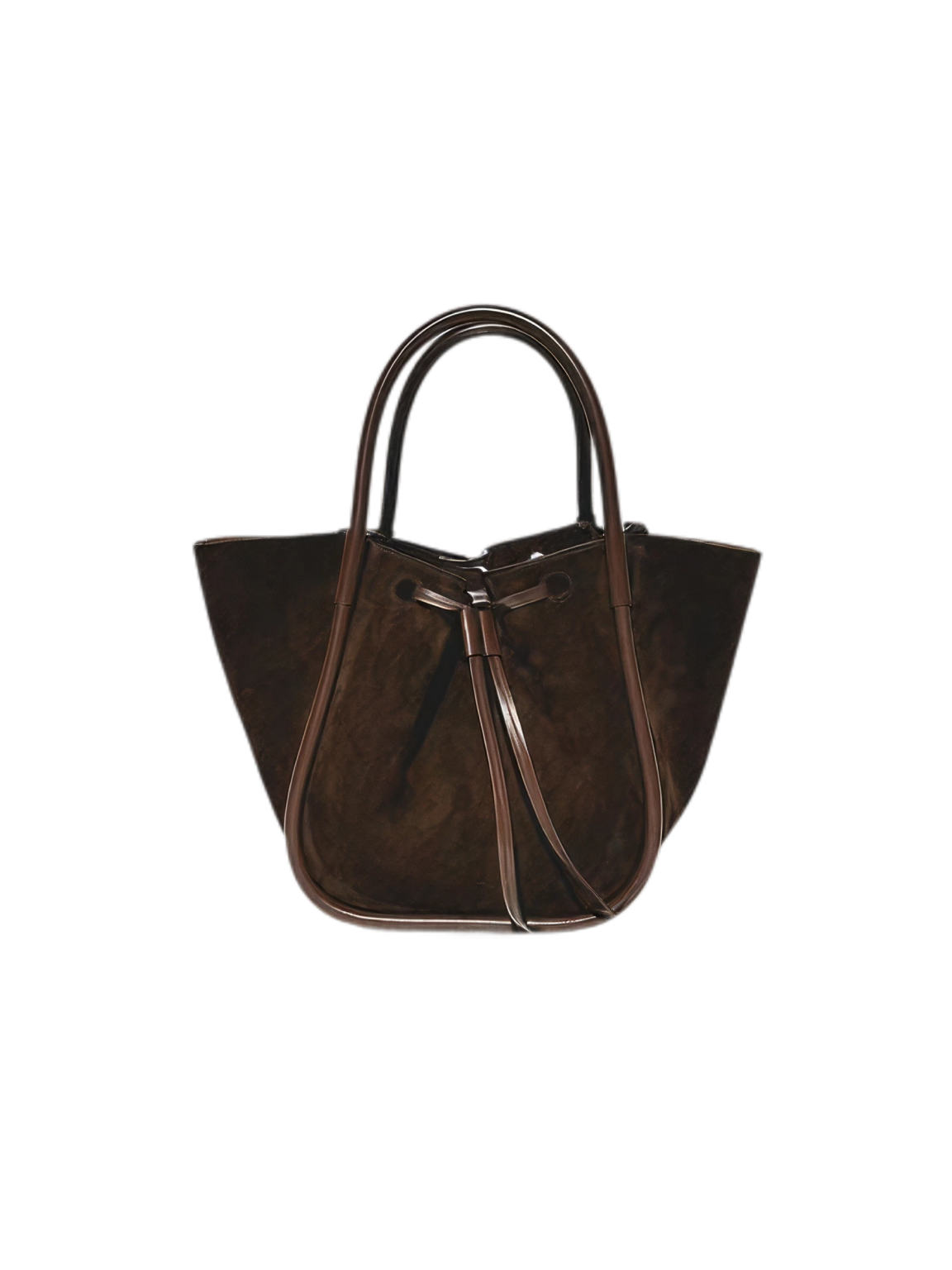 Small Ruched Tote in Soft Suede