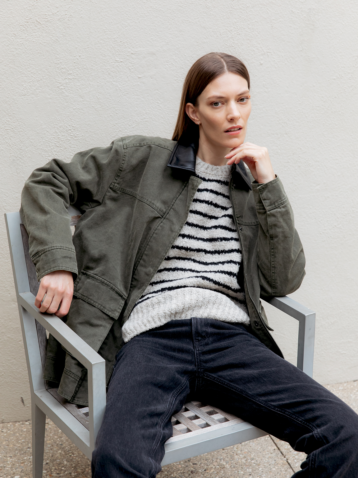 Leonie Sweater in Striped Wool