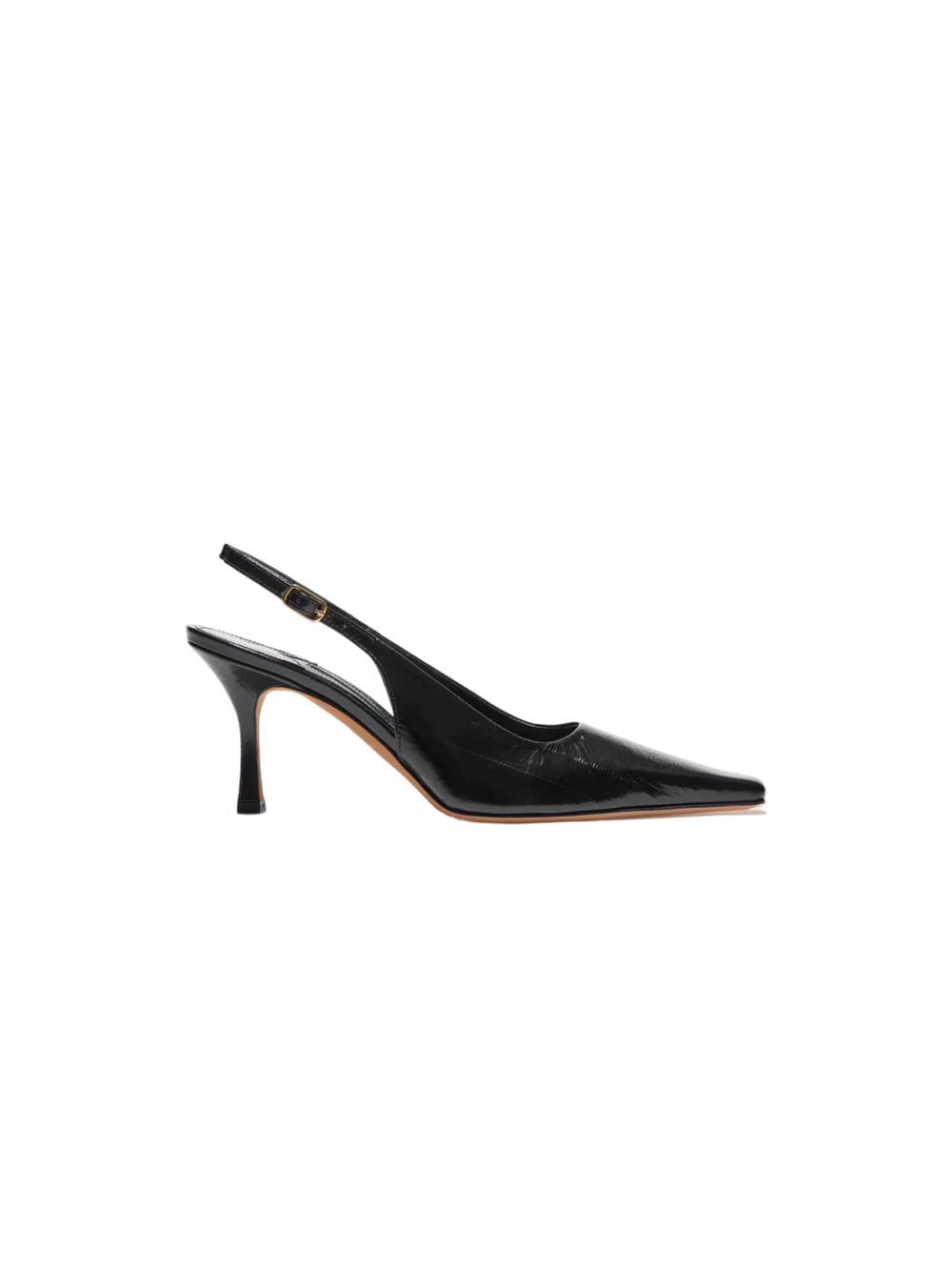 Elana Heel - Black Embossed Eel