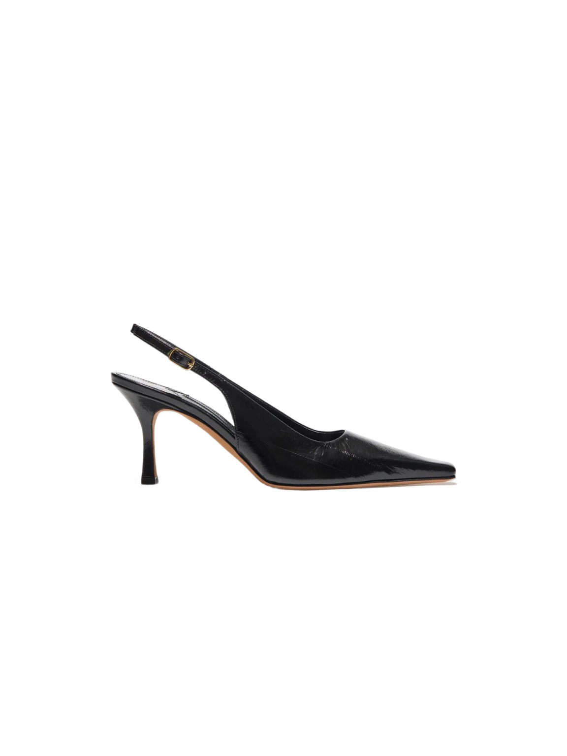 Elana Heel - Black Embossed Eel