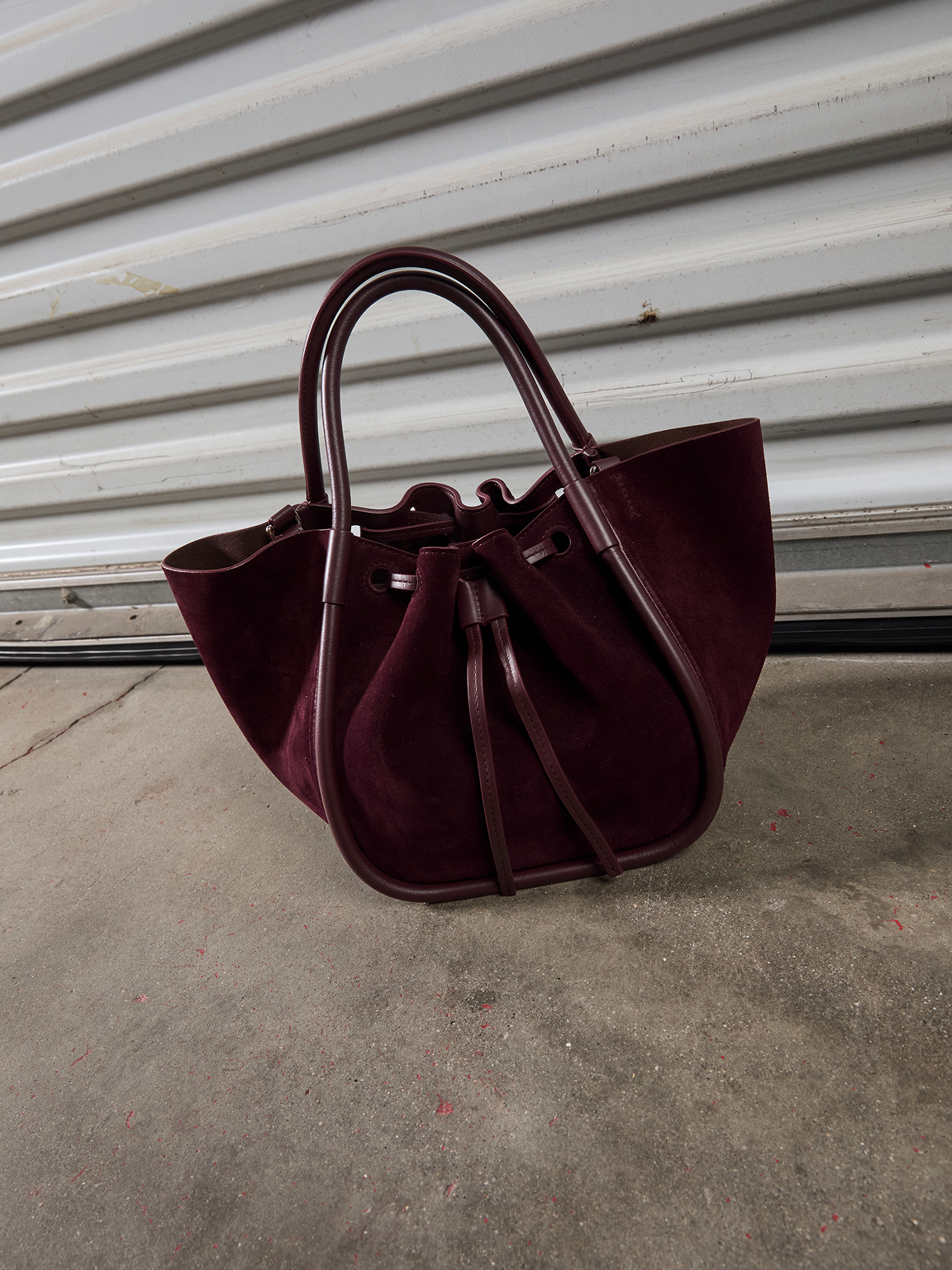 Small Ruched Tote - Soft Suede