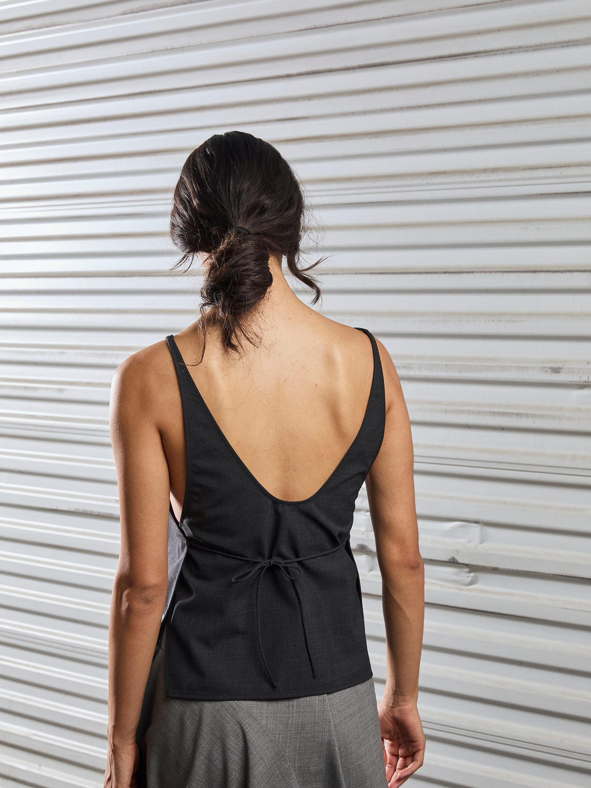 Wool Rouleau Tie Top