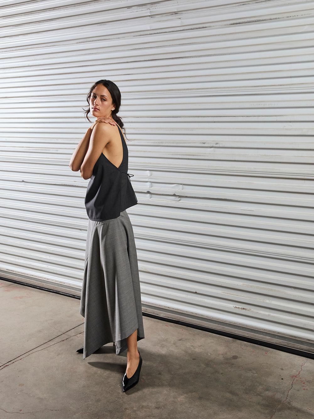 Wool Asymm Skirt