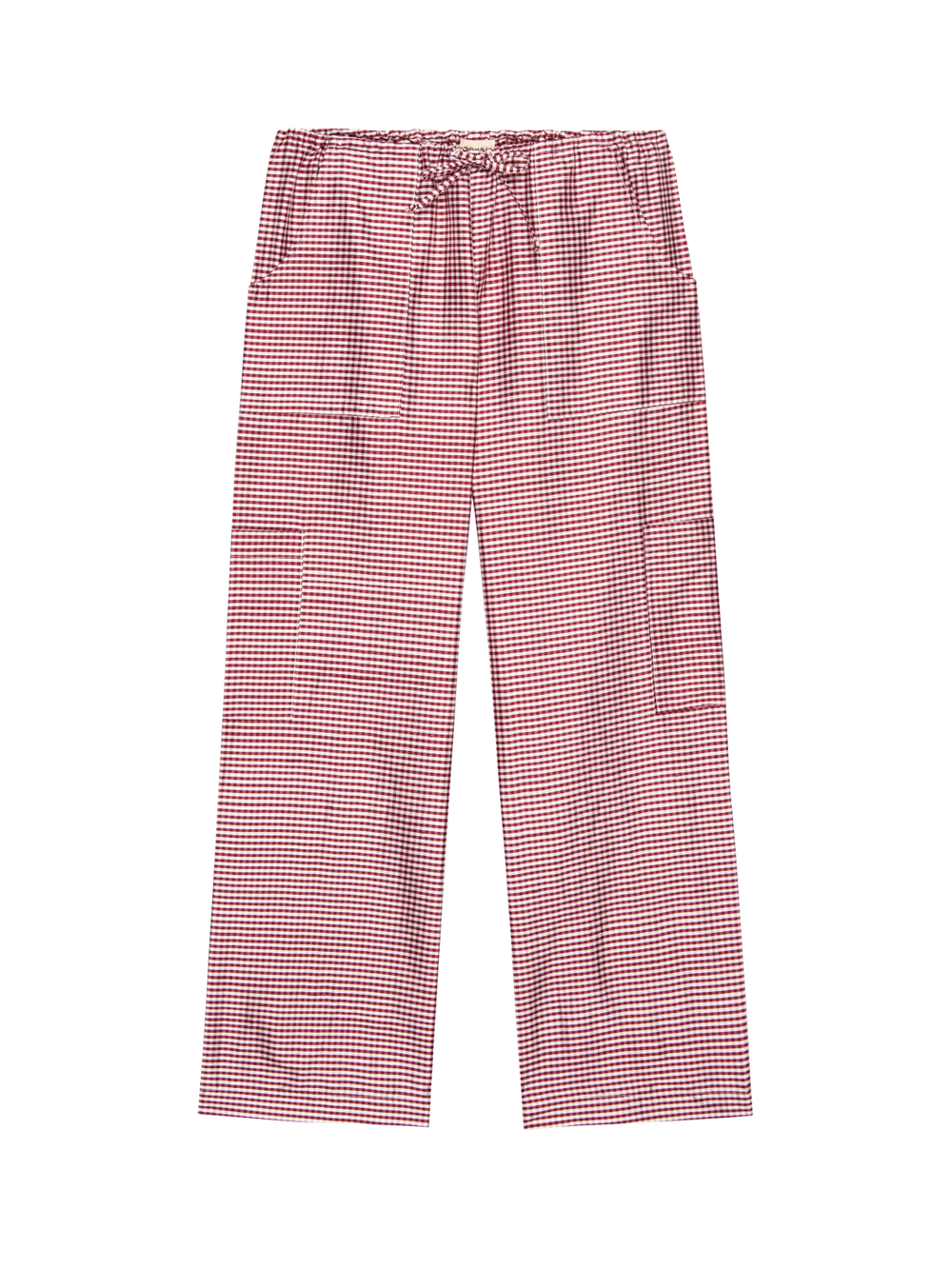 Taffeta Gingham Drawstring Cargo Pant