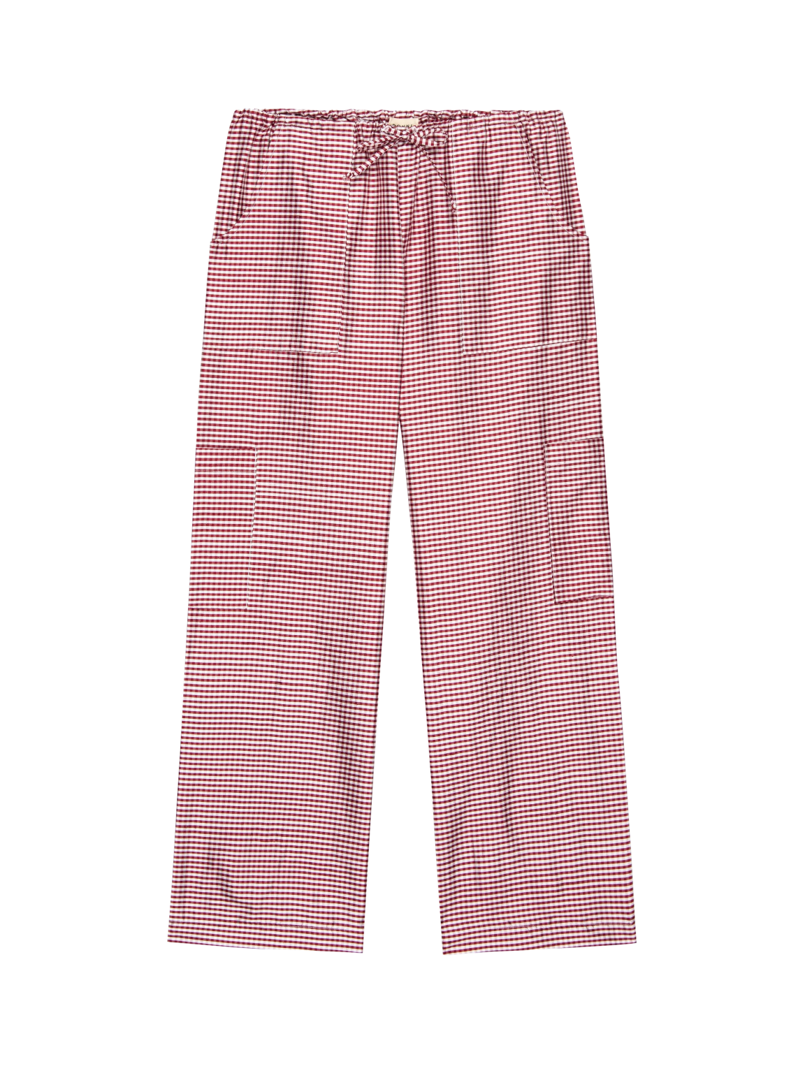 Taffeta Gingham Drawstring Cargo Pant