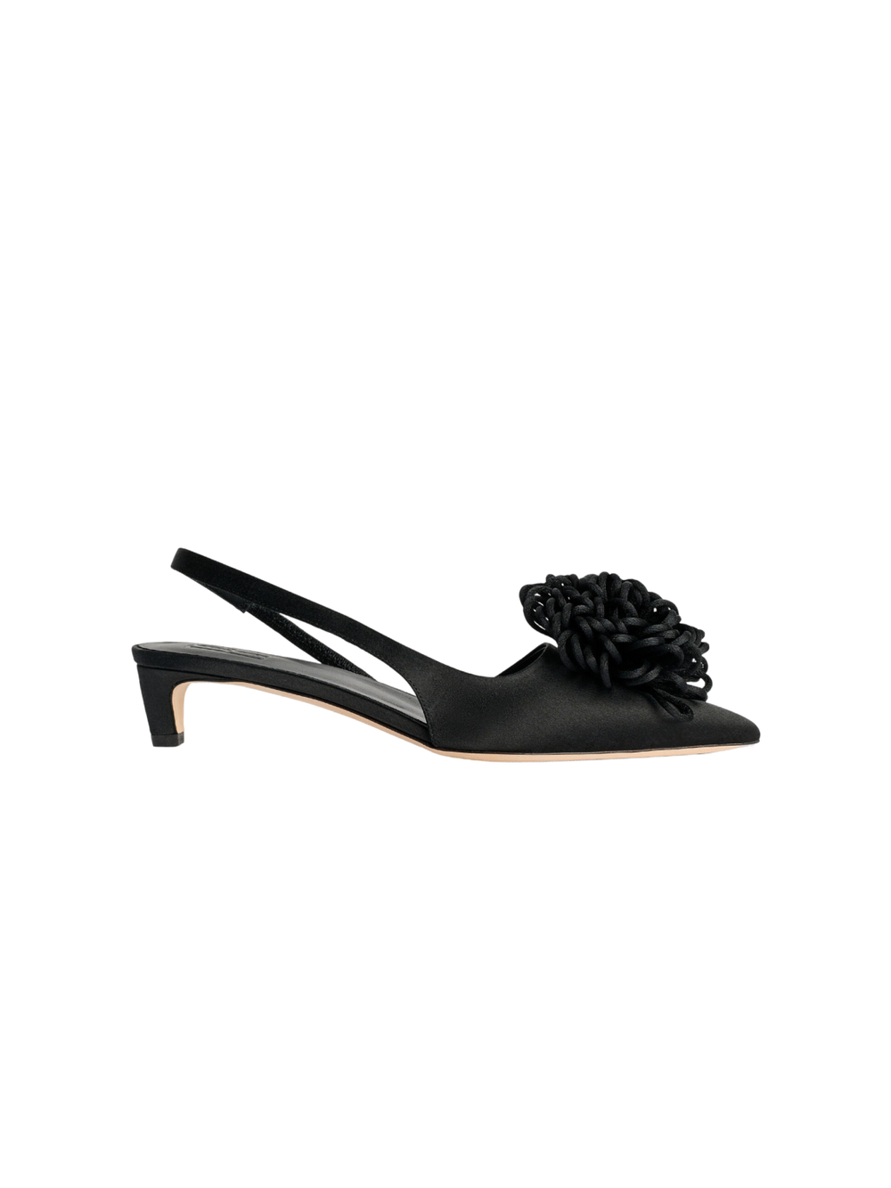 Laiolo Satin Slingback Heel - Black