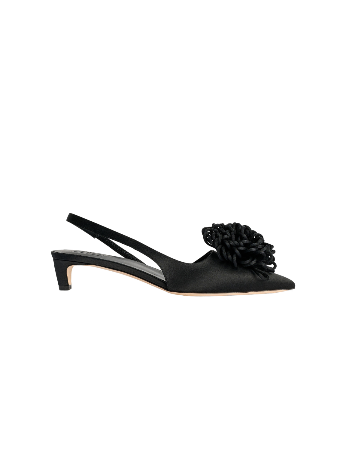 Laiolo Satin Slingback Heel - Black