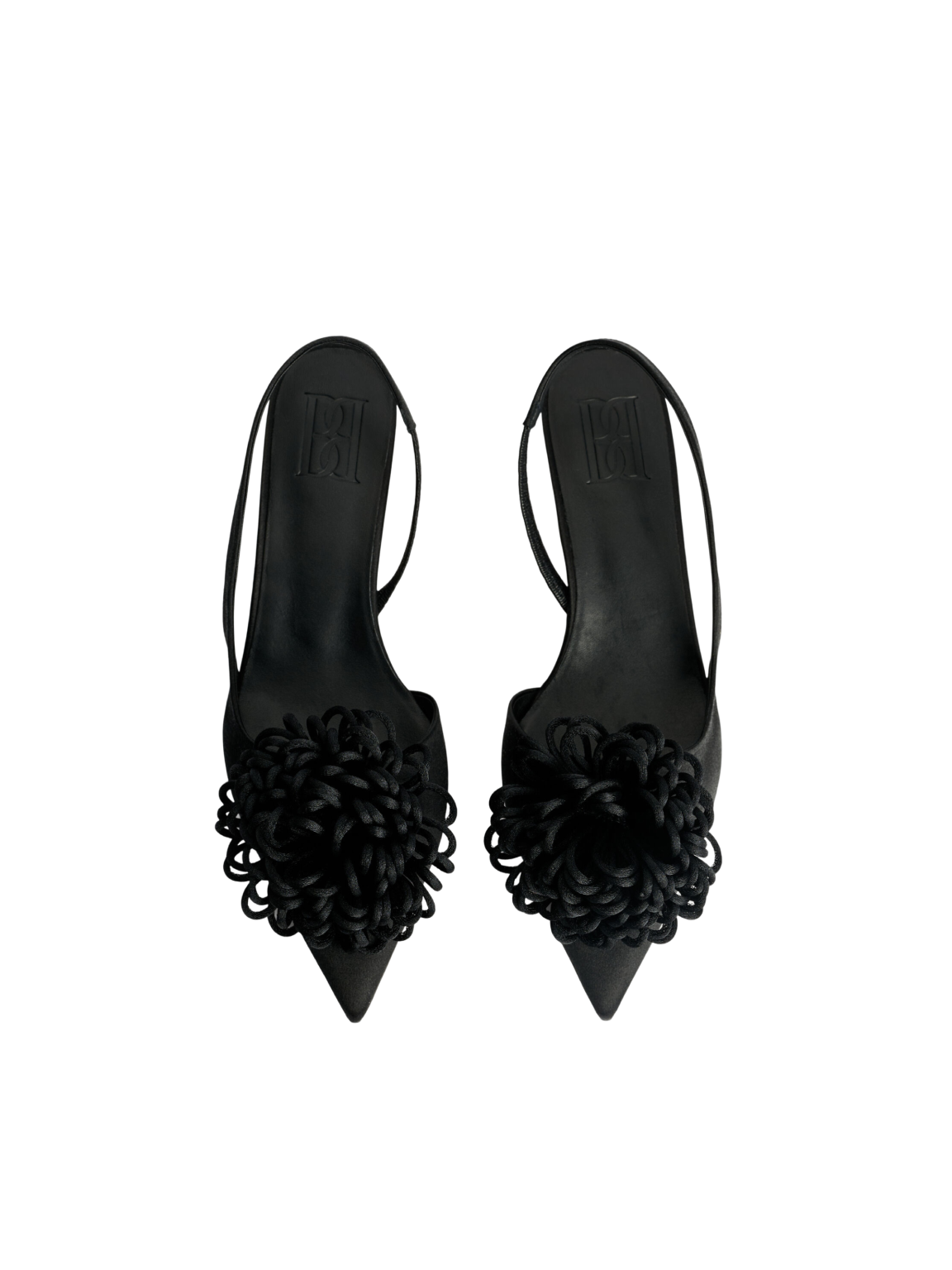 Laiolo Satin Slingback Heel - Black