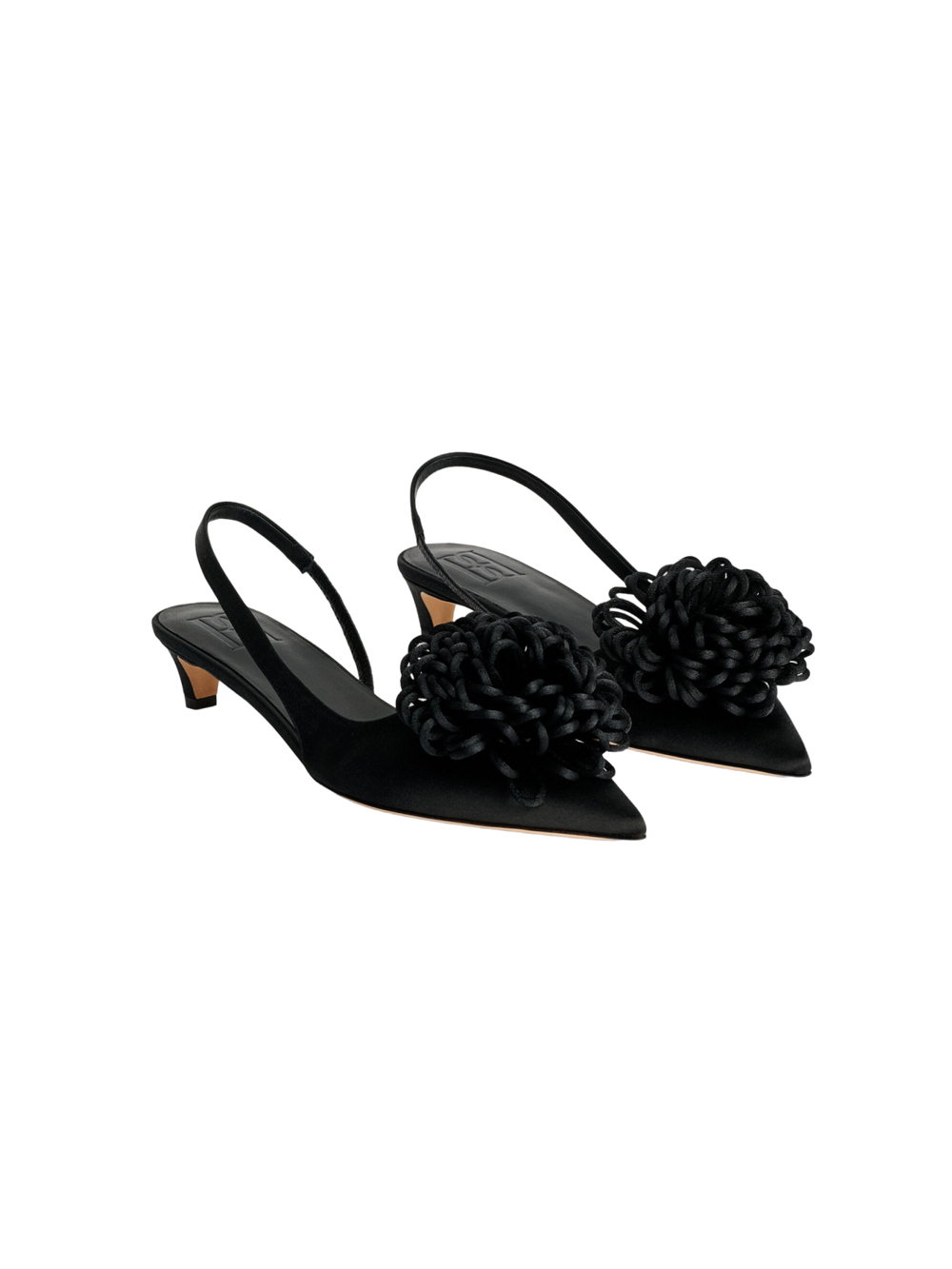 Laiolo Satin Slingback Heel - Black