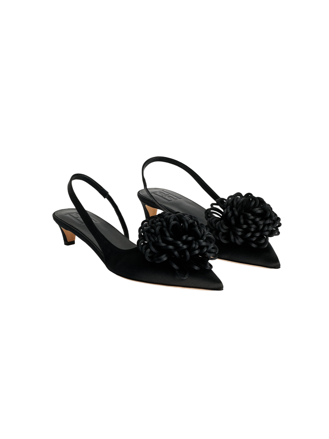 Laiolo Satin Slingback Heel - Black