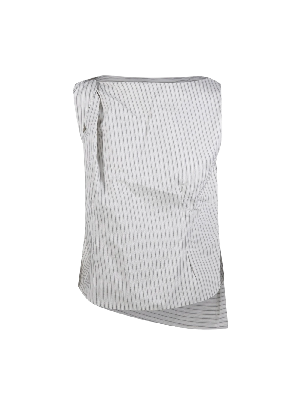 Silk Blend Drape Top - Fine Stripe