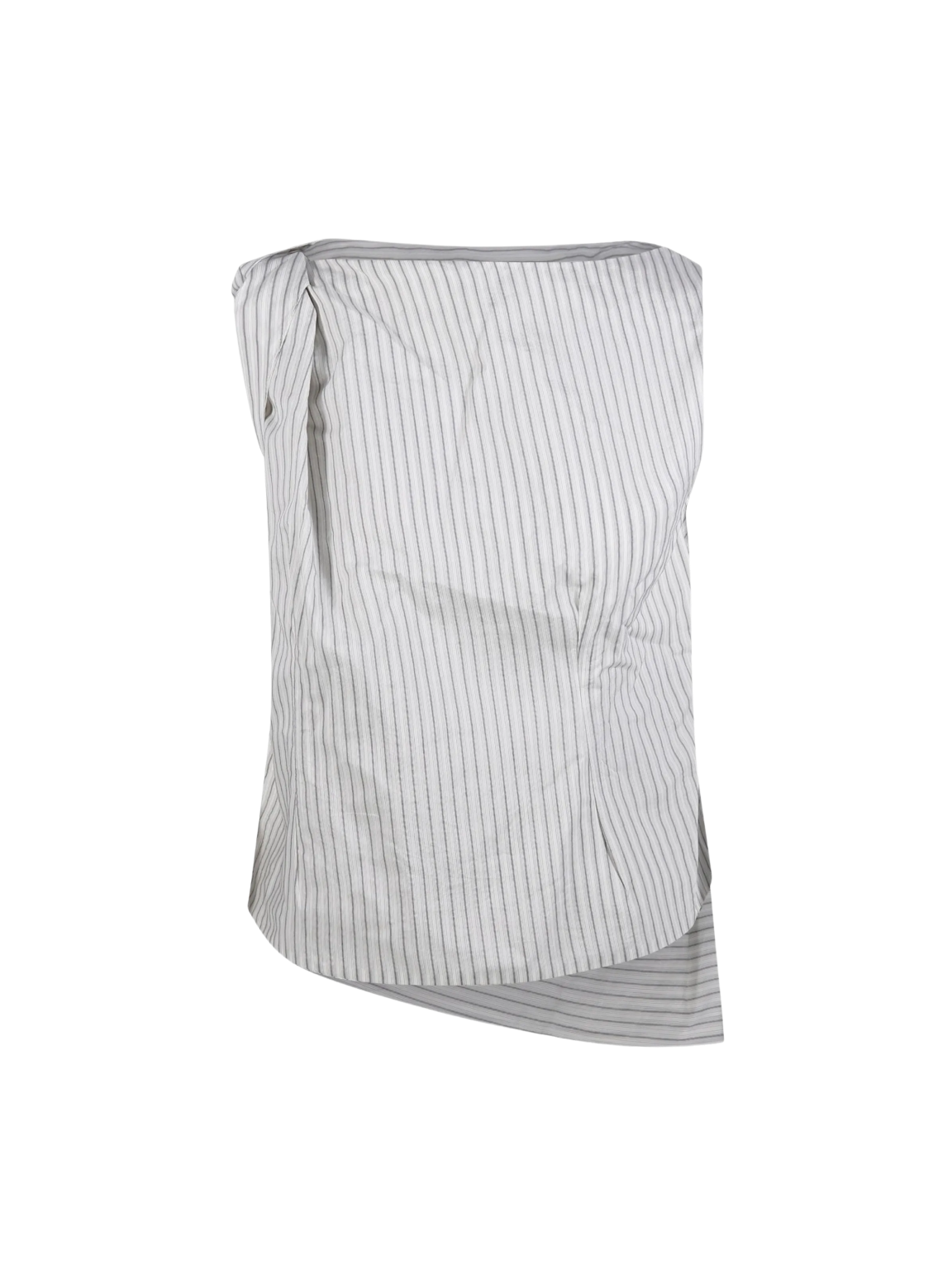 Silk Blend Drape Top - Fine Stripe
